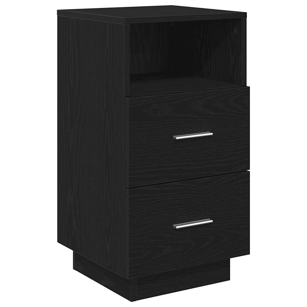 sengebord med 2 skuffer 36x36x68 cm sort - Flotthjem