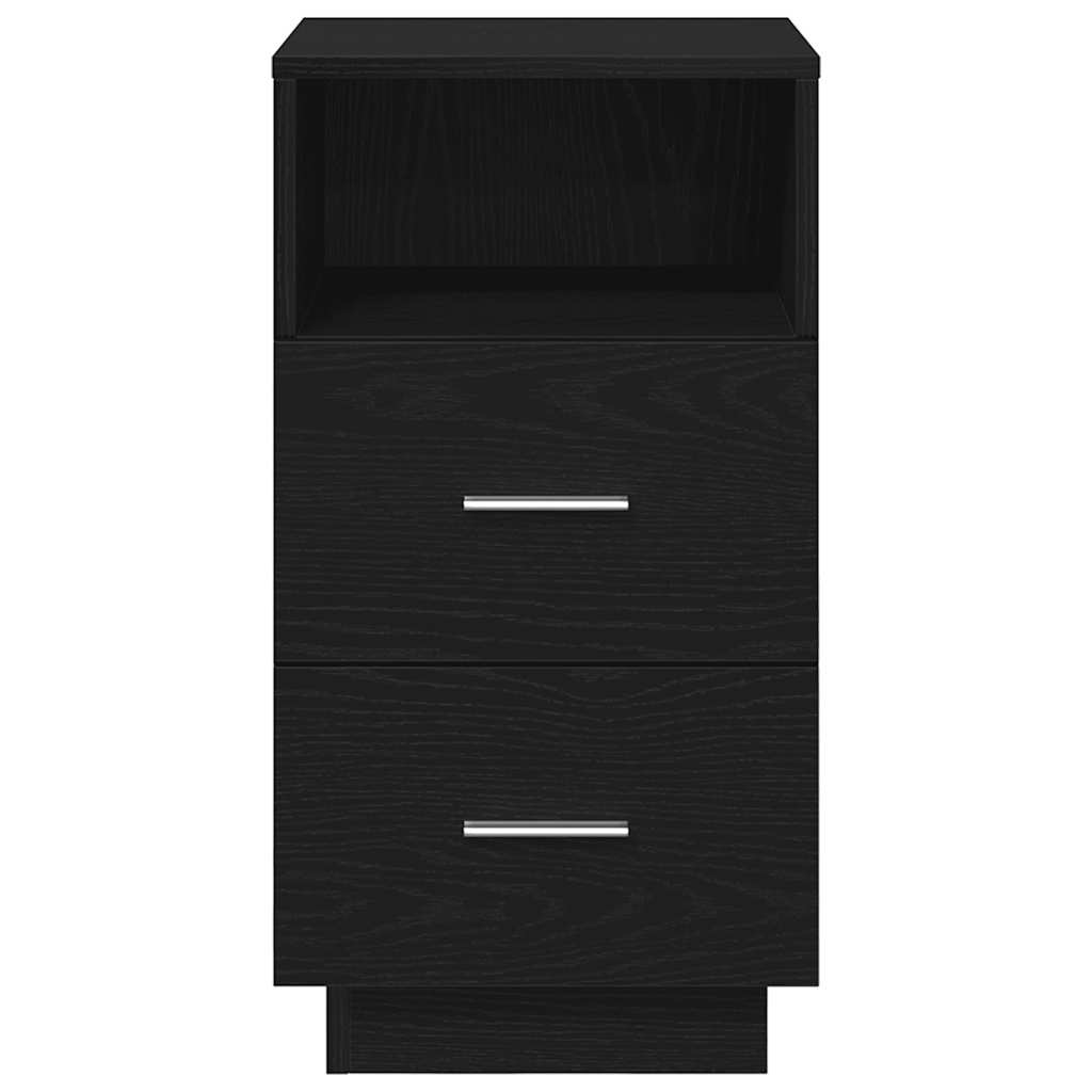 sengebord med 2 skuffer 36x36x68 cm sort - Flotthjem