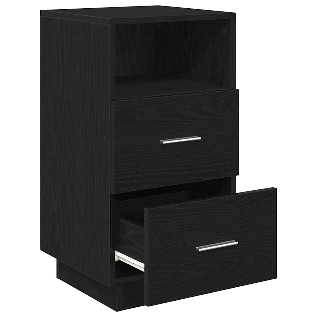 sengebord med 2 skuffer 36x36x68 cm sort - Flotthjem