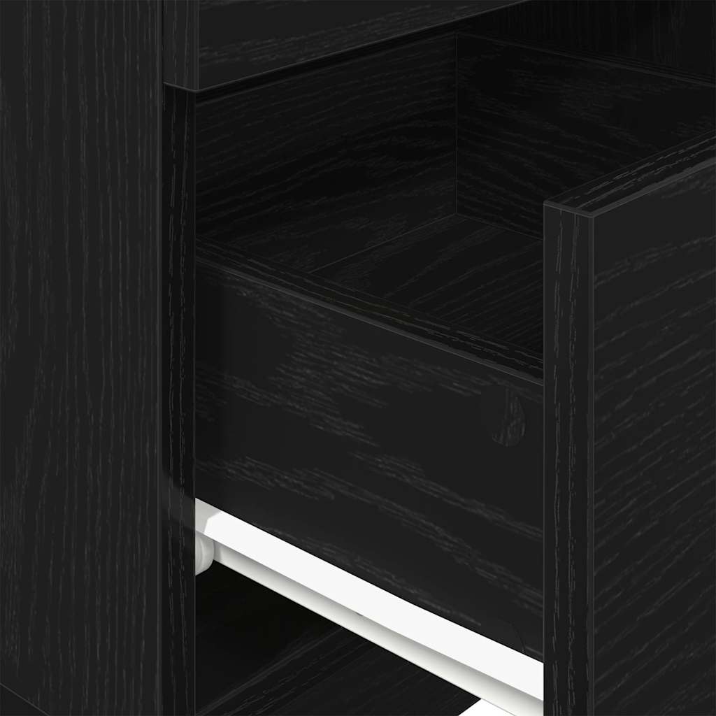 sengebord med 2 skuffer 36x36x68 cm sort - Flotthjem