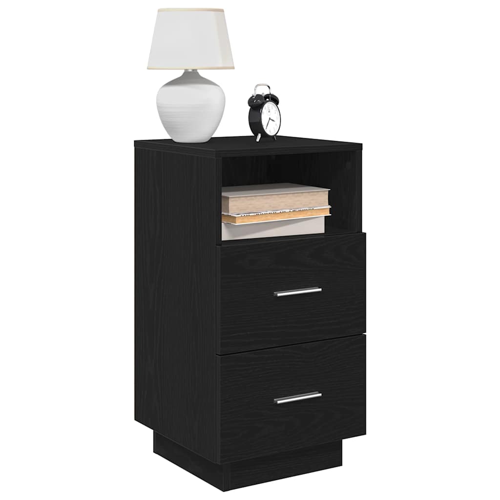 sengebord med 2 skuffer 36x36x68 cm sort - Flotthjem