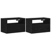 væghængte sengeborde 2 stk. 45x26x28,5 cm sort - Flotthjem