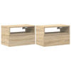 væghængte sengeborde 2 stk. 45x26x28,5 cm sonoma-eg - Flotthjem