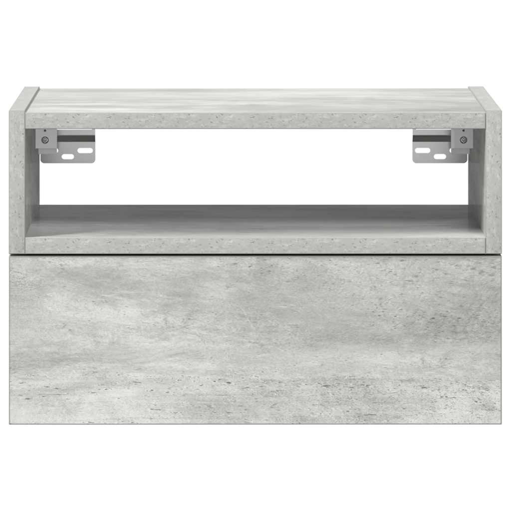 væghængt sengebord 45x26x28,5 cm betongrå - Flotthjem