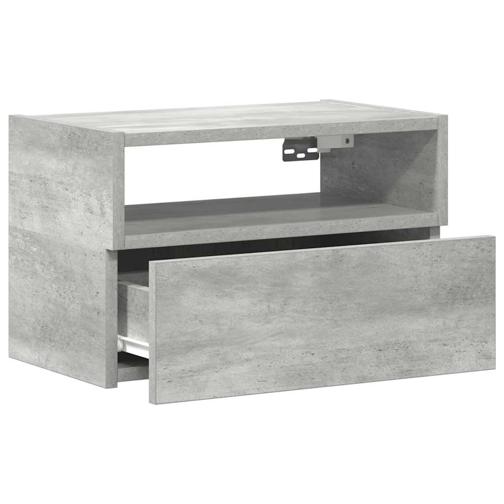 væghængt sengebord 45x26x28,5 cm betongrå - Flotthjem