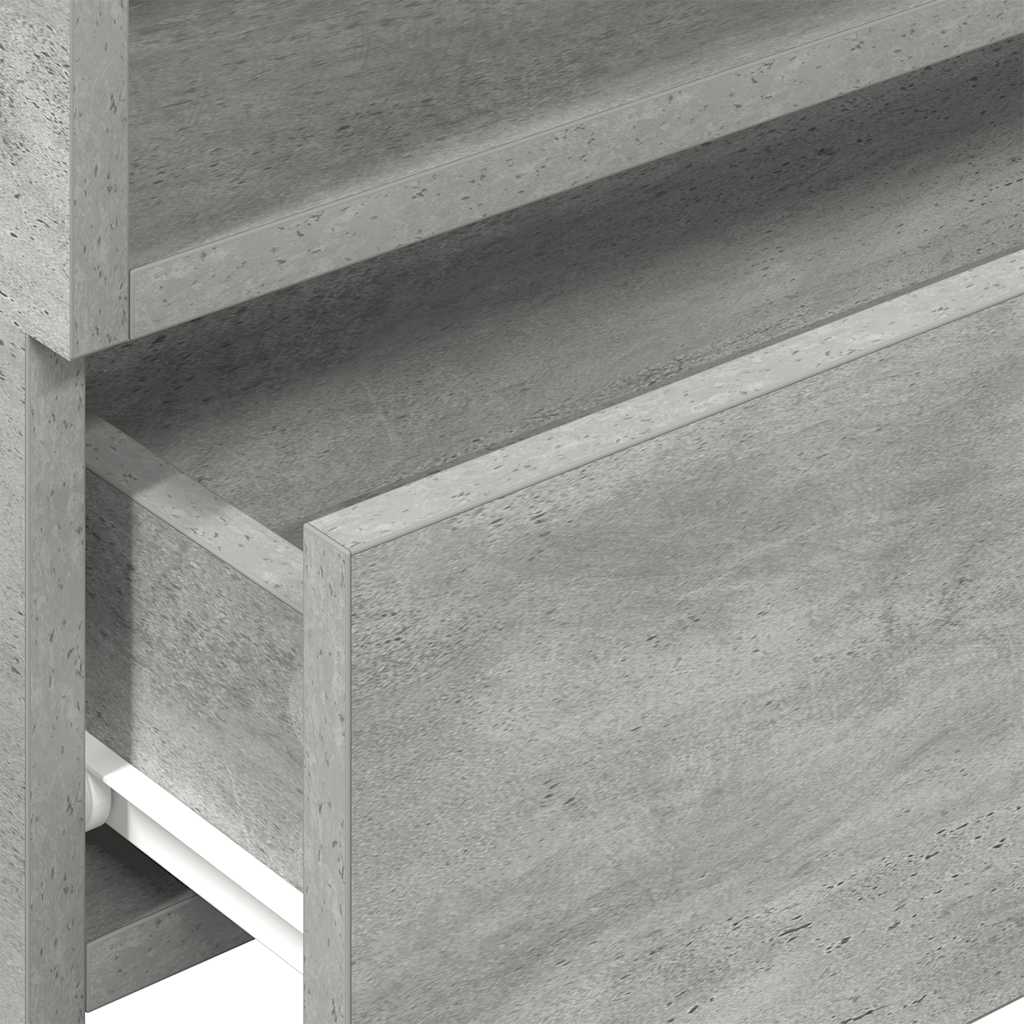 væghængt sengebord 45x26x28,5 cm betongrå - Flotthjem