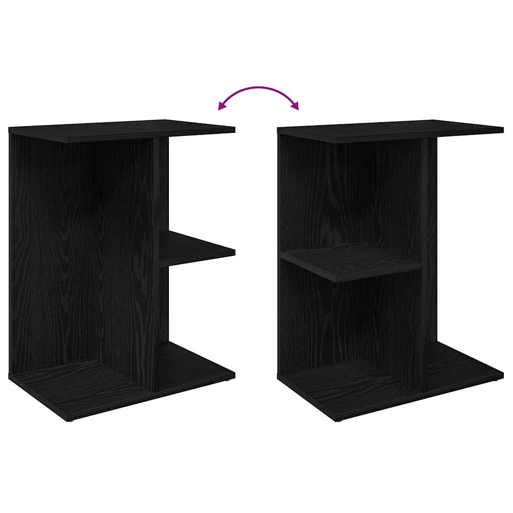 sengebord 46,5x29x61 cm konstrueret træ sort-eg - Flotthjem