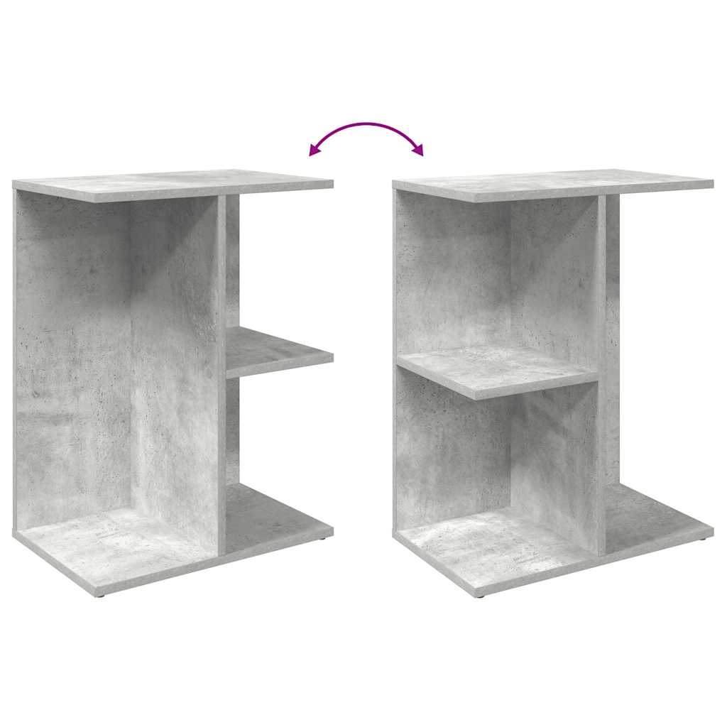 sengebord 46,5x29x61 cm konstrueret træ betongrå - Flotthjem