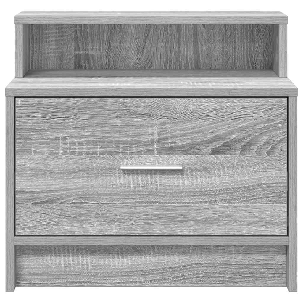 sengebord med skuffe 51x31x47 cm grå sonoma-eg - Flotthjem