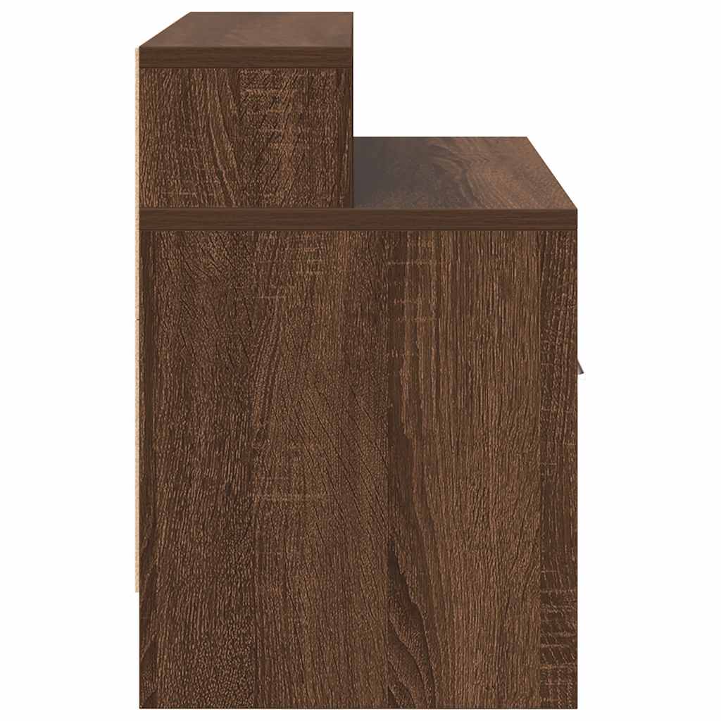 sengebord med skuffe 51x31x47 cm brun egetræsfarve - Flotthjem