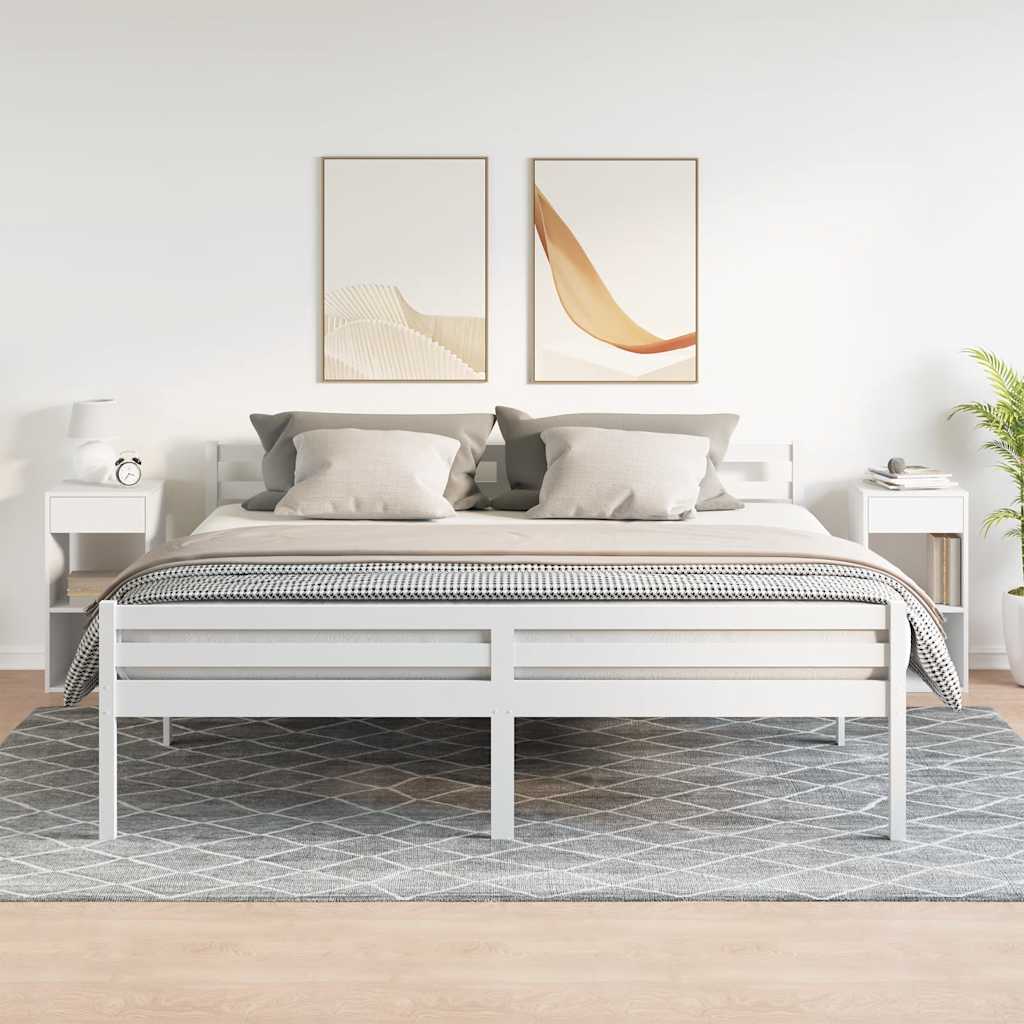 sengeborde med skuffe 2 stk. 35x34x66,5 cm hvid - Flotthjem