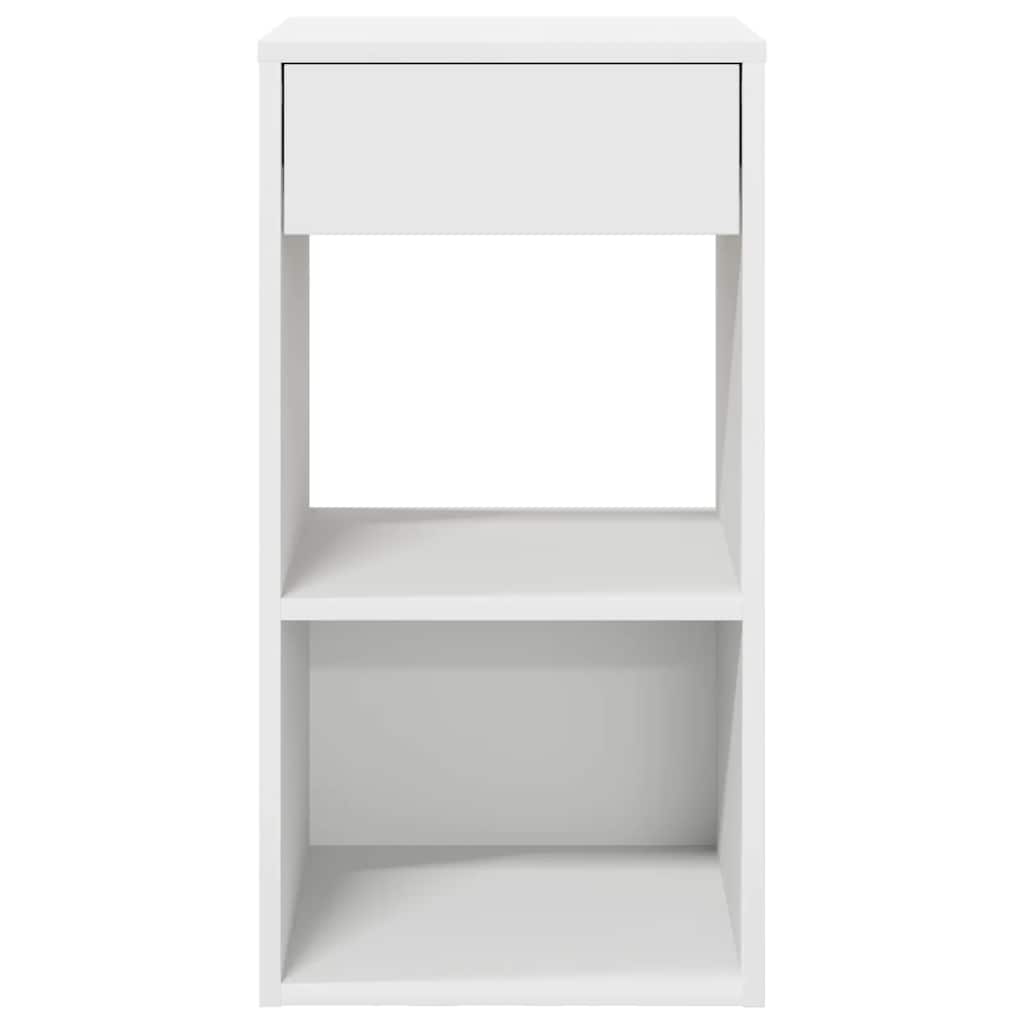 sengeborde med skuffe 2 stk. 35x34x66,5 cm hvid - Flotthjem