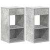 sengeborde med skuffe 2 stk. 35x34x66,5 cm betongrå - Flotthjem