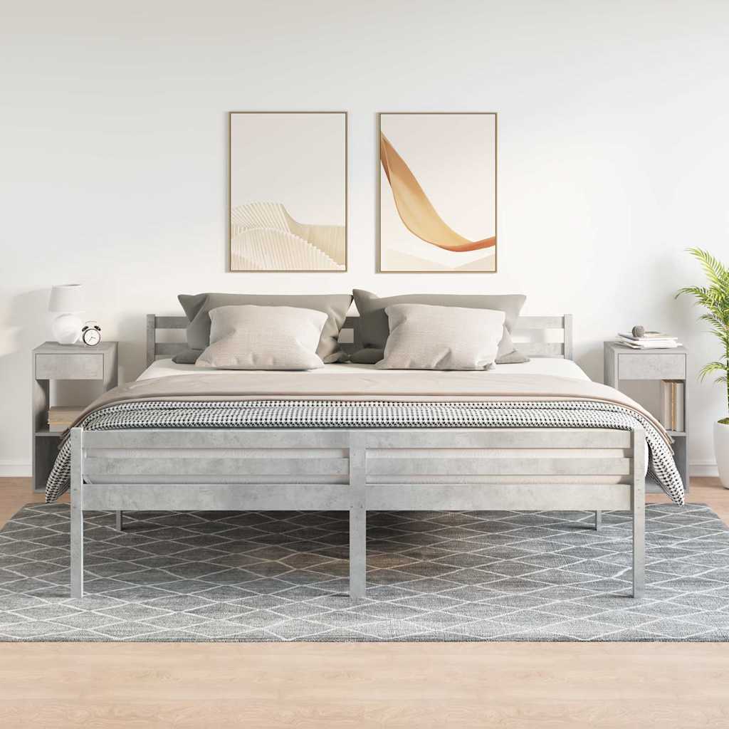 sengeborde med skuffe 2 stk. 35x34x66,5 cm betongrå - Flotthjem