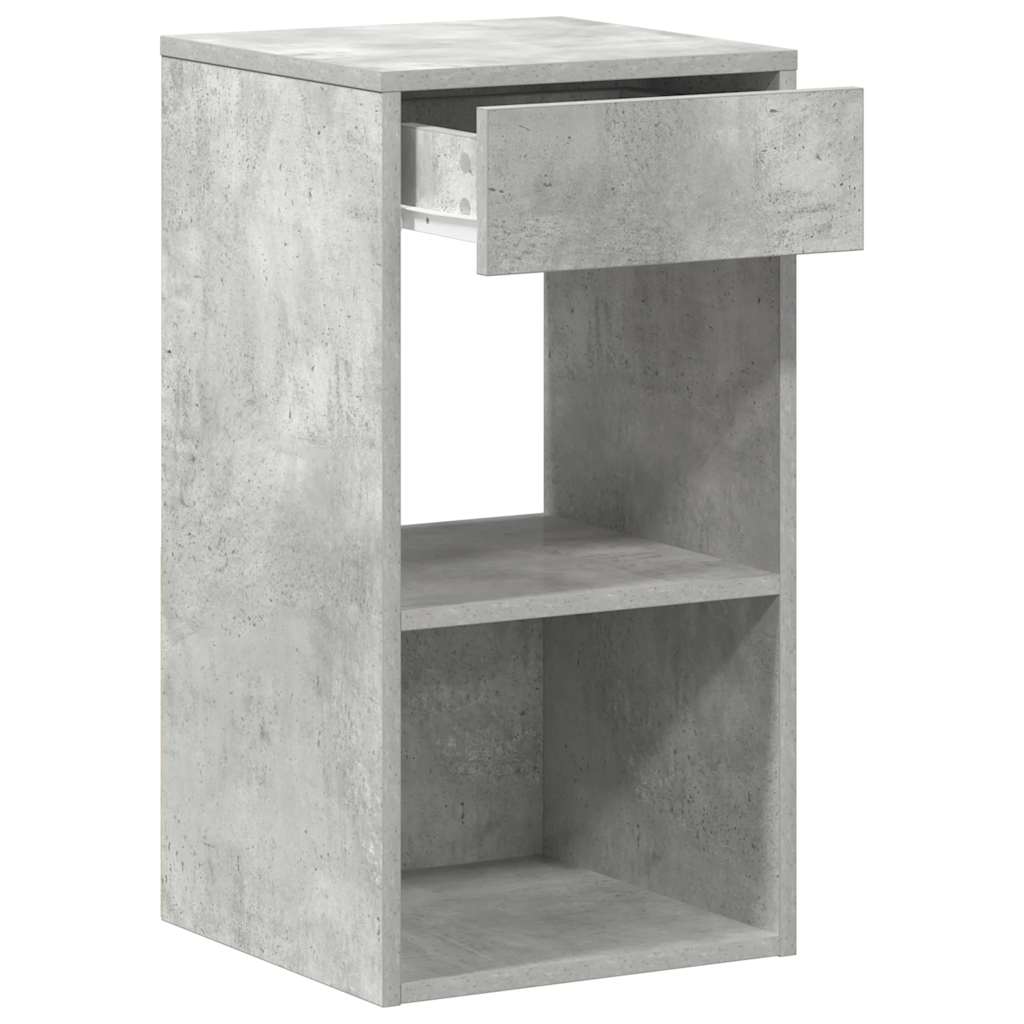 sengeborde med skuffe 2 stk. 35x34x66,5 cm betongrå - Flotthjem