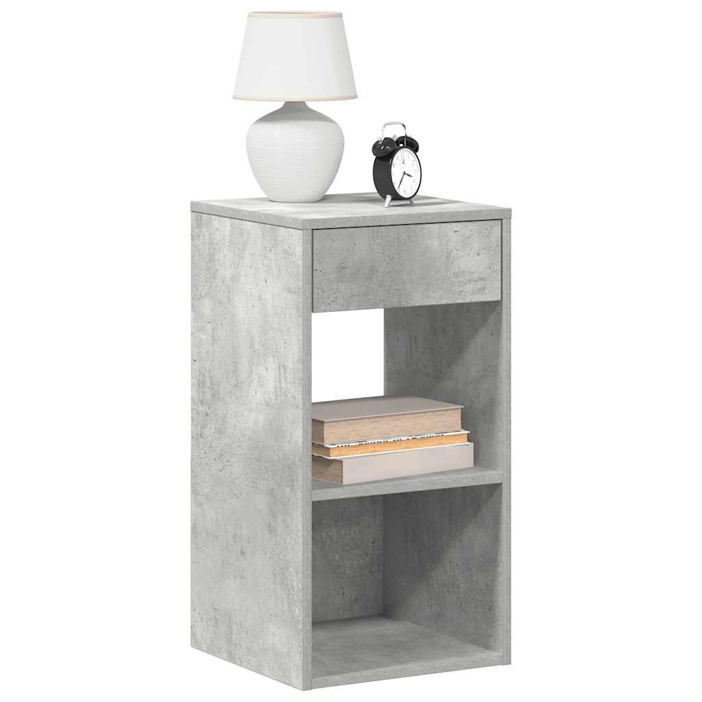 sengeborde med skuffe 2 stk. 35x34x66,5 cm betongrå - Flotthjem