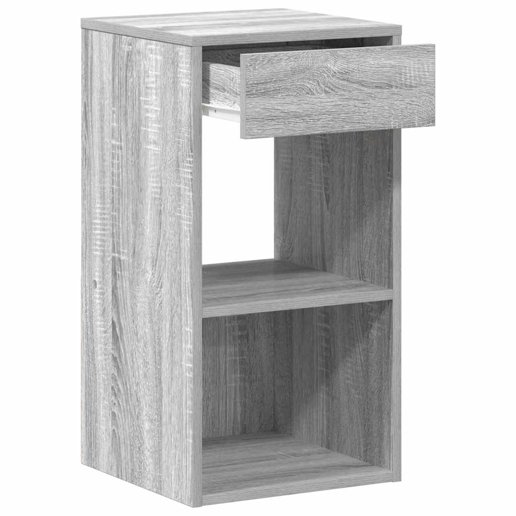sengebord med skuffe 35x34x66,5 cm grå sonoma-eg - Flotthjem
