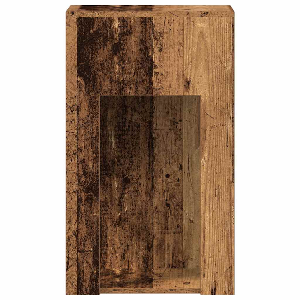 Computertårnstativ med skuffe 30x44x74 cm antikt træ