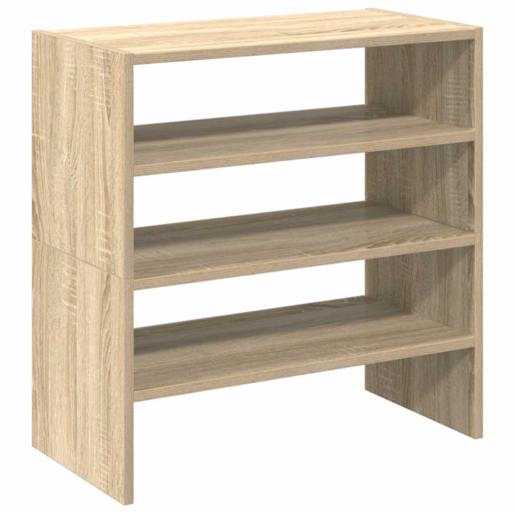 skostativer stabelbare 2 stk. 60x30x30,5 cm sonoma-eg