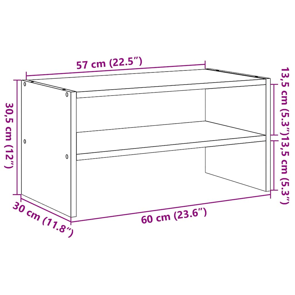 skostativ stabelbar 60x30x30,5 cm betongrå