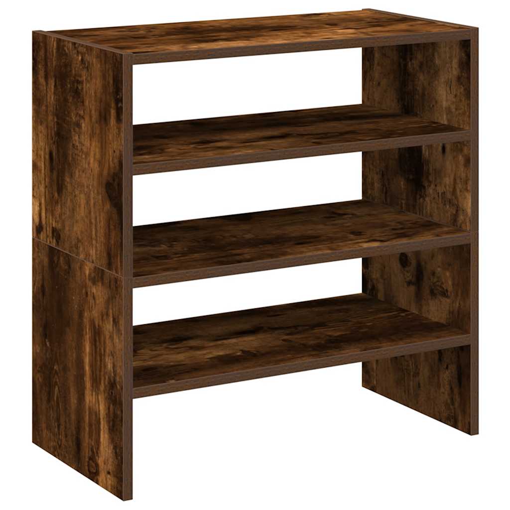 skostativer stabelbare 2 stk. 60x30x30,5 cm røget egetræsfarve