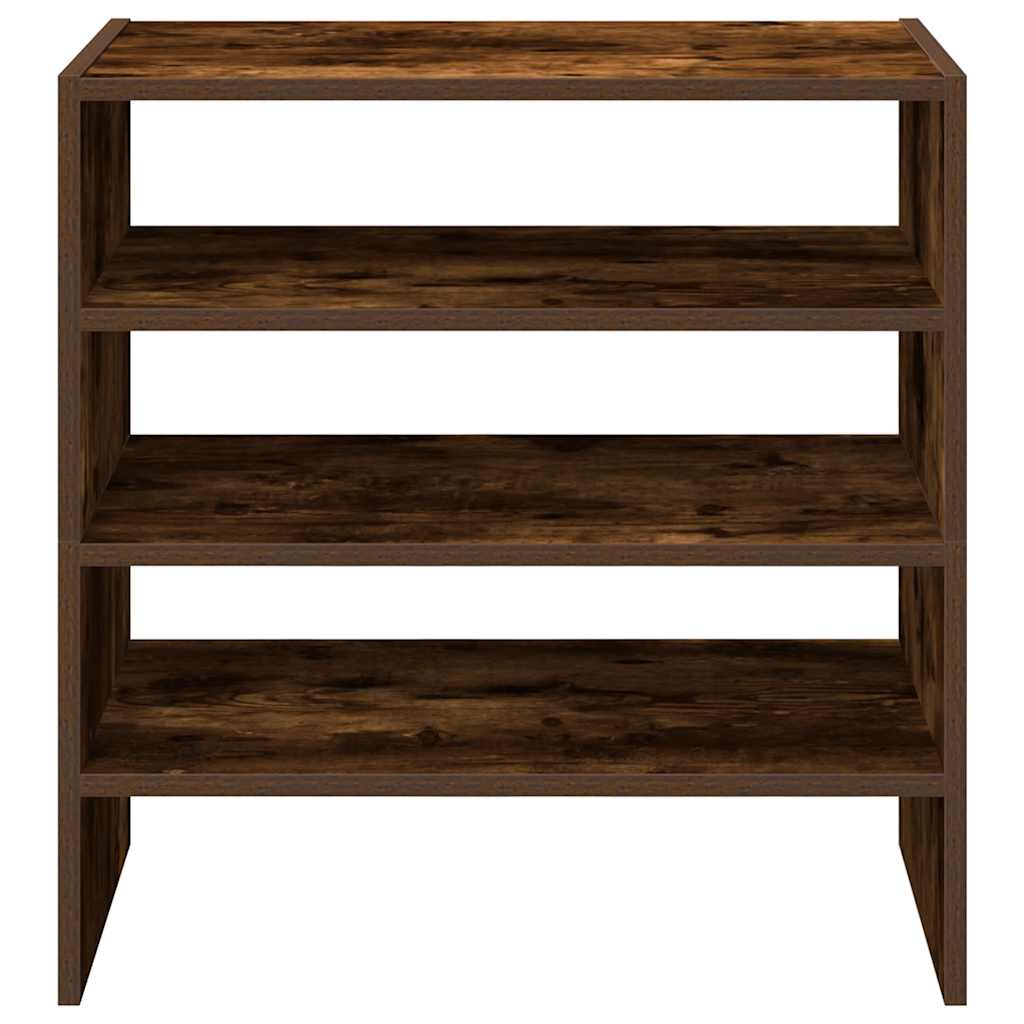 skostativer stabelbare 2 stk. 60x30x30,5 cm røget egetræsfarve