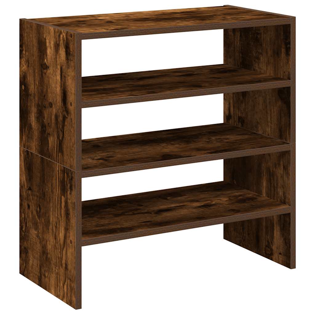 skostativer stabelbare 2 stk. 60x30x30,5 cm røget egetræsfarve