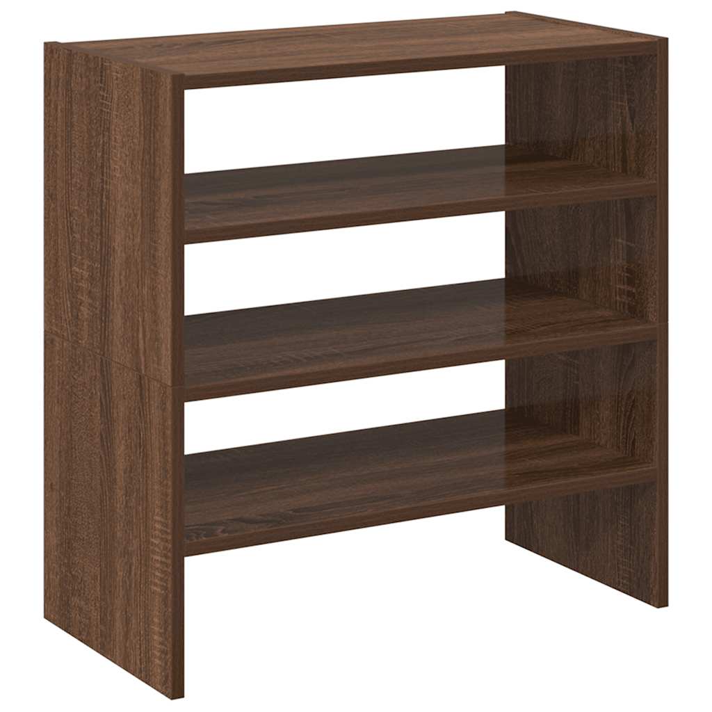 skostativer stabelbare 2 stk. 60x30x30,5 cm brun egetræsfarve