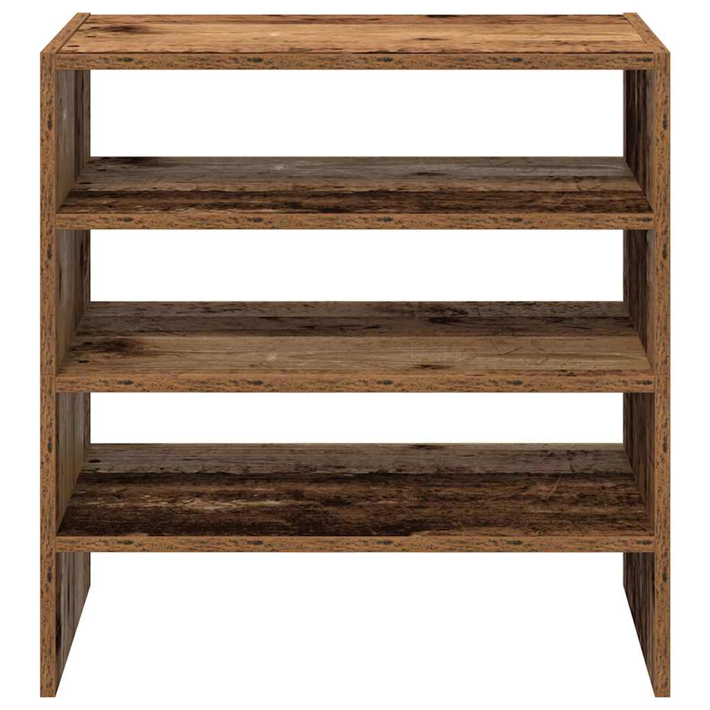 skostativer stabelbare 2 stk. 60x30x30,5 cm antikt træ