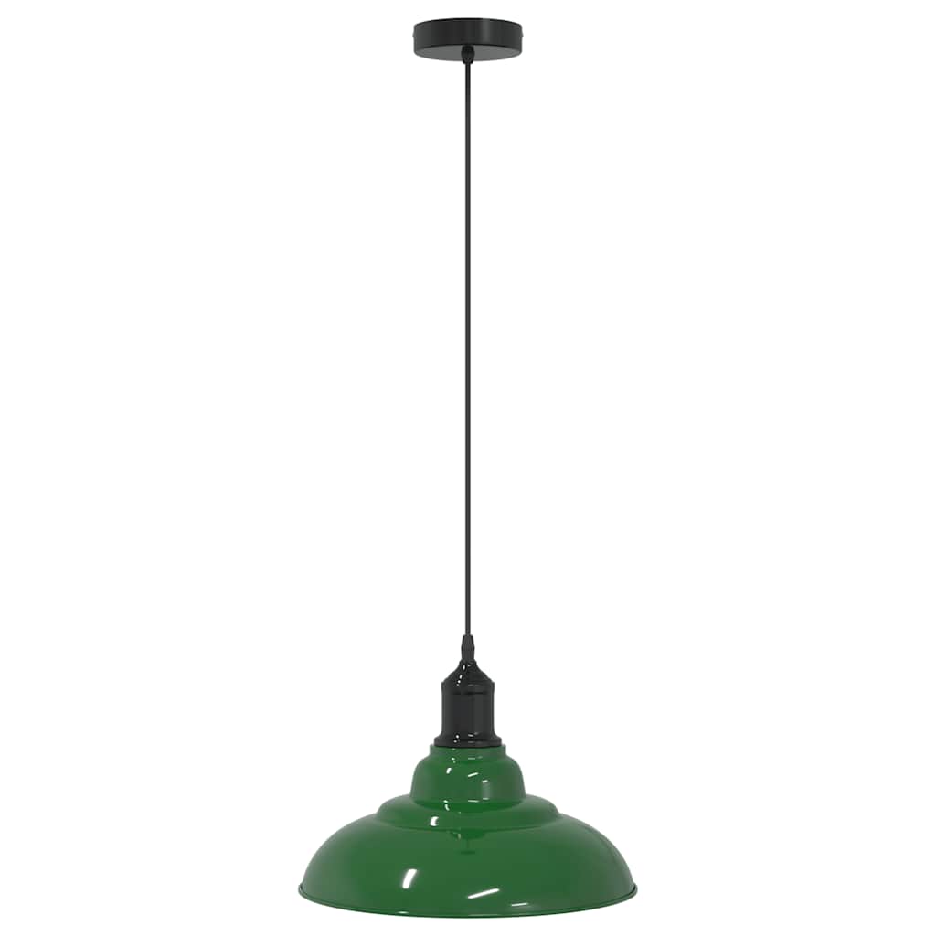 pendellampe højdejusterbar E27 Ø 31 cm metal glans grøn