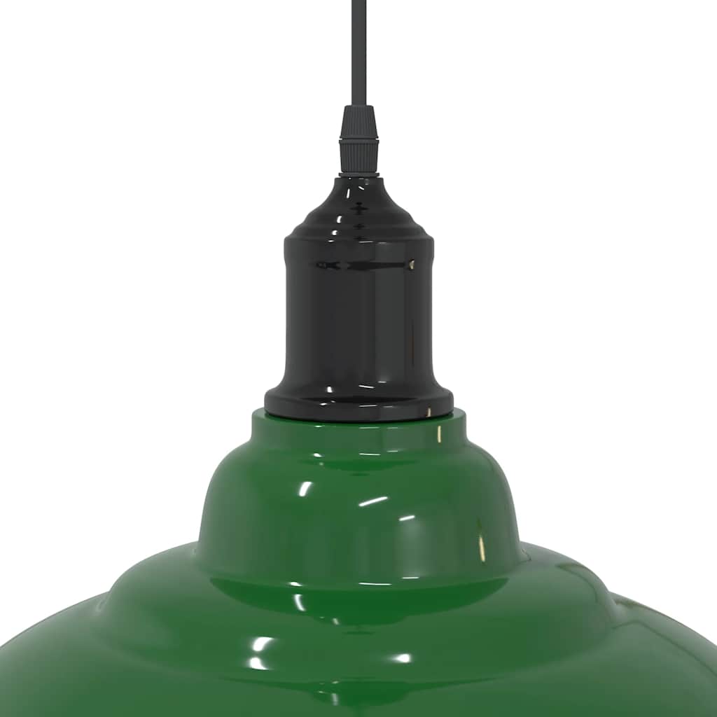 pendellampe højdejusterbar E27 Ø 31 cm metal glans grøn