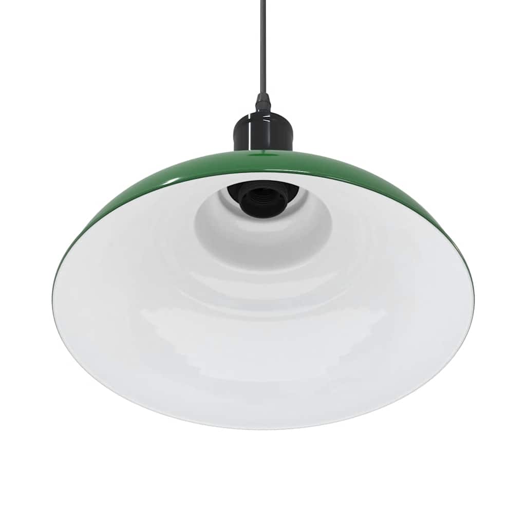 pendellampe højdejusterbar E27 Ø 31 cm metal glans grøn