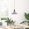 pendellampe højdejusterbar E27 Ø 31 cm metal glans grå