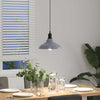 pendellampe højdejusterbar E27 Ø 31 cm metal glans grå