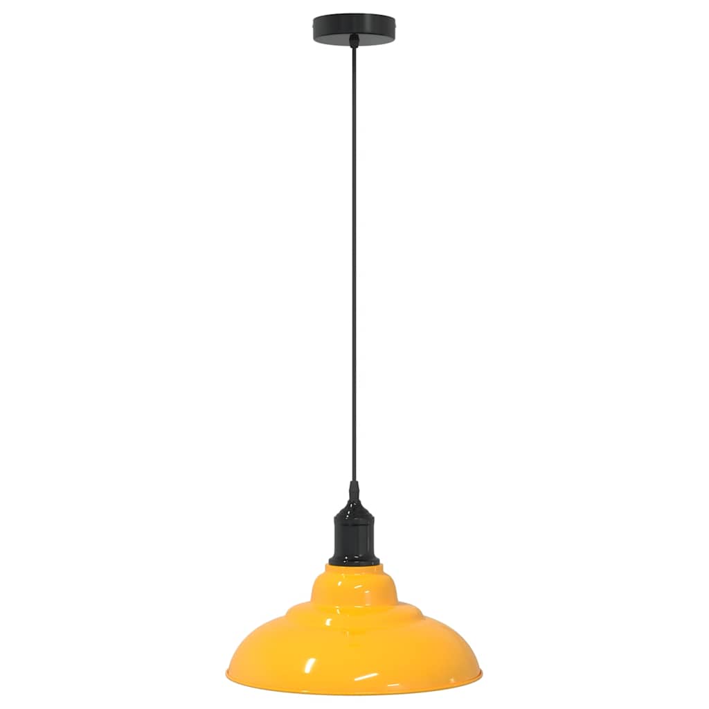 pendellampe højdejusterbar E27 Ø 31 cm metal glans gul
