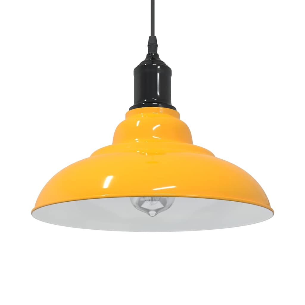 pendellampe højdejusterbar E27 Ø 31 cm metal glans gul