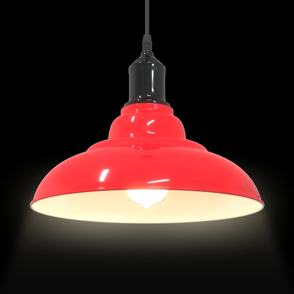 pendellampe højdejusterbar E27 Ø 31 cm metal glans rød