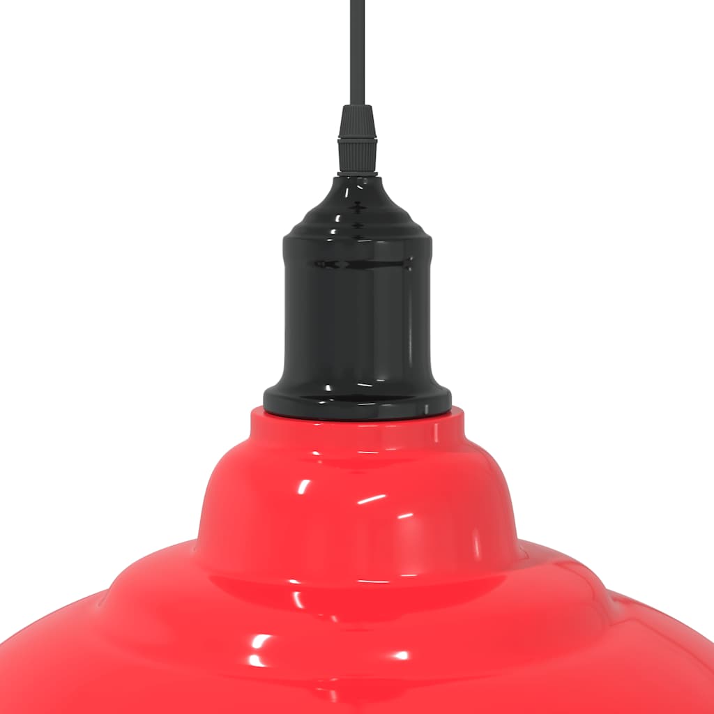 pendellampe højdejusterbar E27 Ø 31 cm metal glans rød