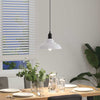 pendellampe højdejusterbar E27 Ø 31 cm metal glans hvid