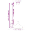 pendellampe højdejusterbar E27 Ø 31 cm metal glans hvid