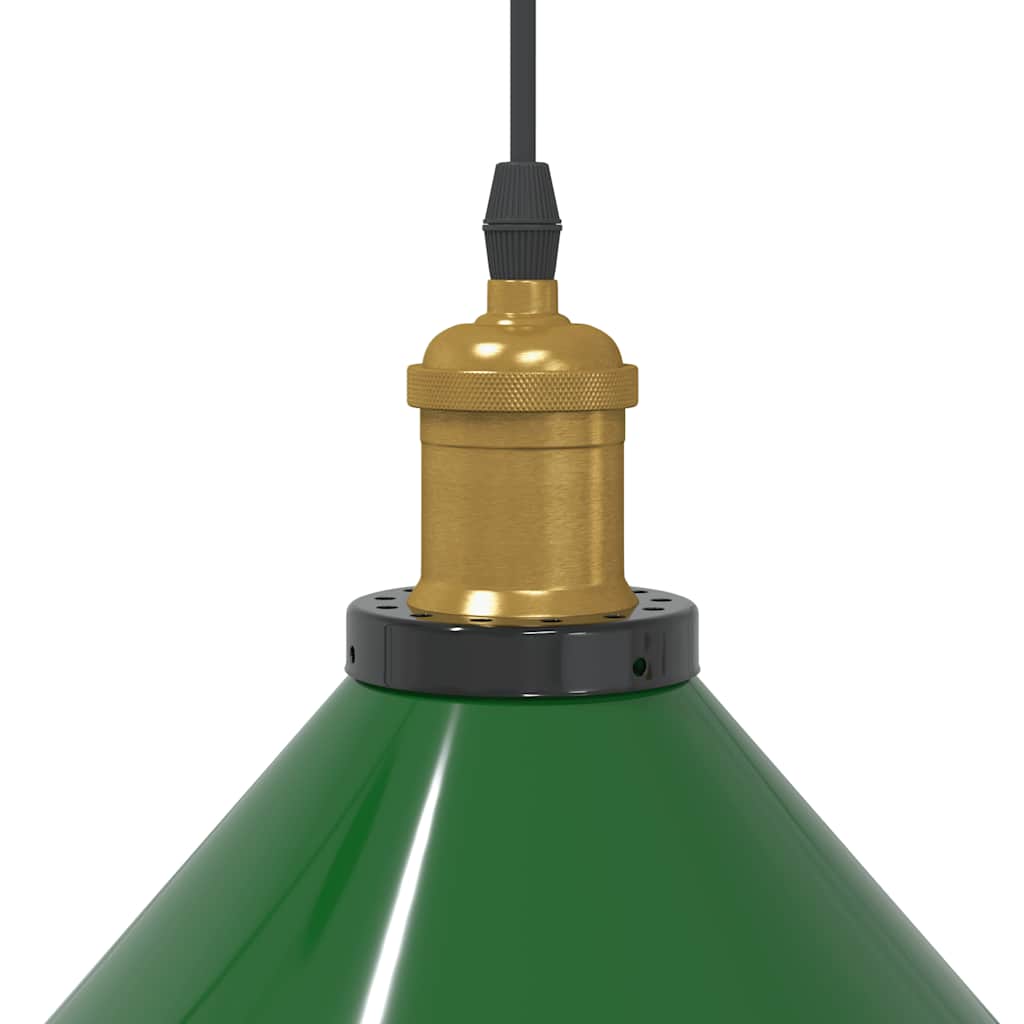 pendellampe højdejusterbar E27 Ø 22 cm metal glans grøn