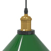 pendellampe højdejusterbar E27 Ø 22 cm metal glans grøn