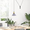 pendellampe højdejusterbar E27 Ø 22 cm metal glans grå