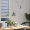 pendellampe højdejusterbar E27 Ø 22 cm metal glans grå