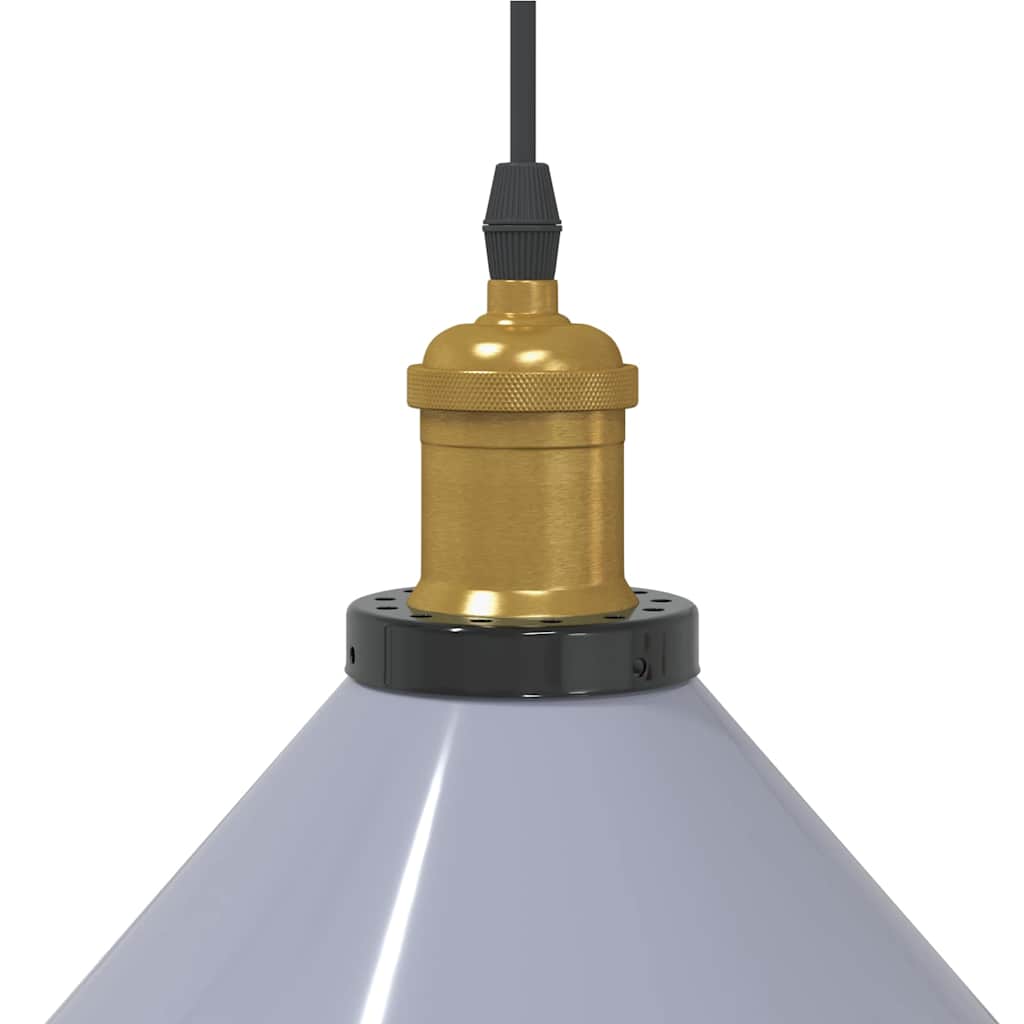 pendellampe højdejusterbar E27 Ø 22 cm metal glans grå