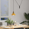 pendellampe højdejusterbar E27 Ø 22 cm metal glans gul