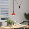 pendellampe højdejusterbar E27 Ø 22 cm metal glans rød