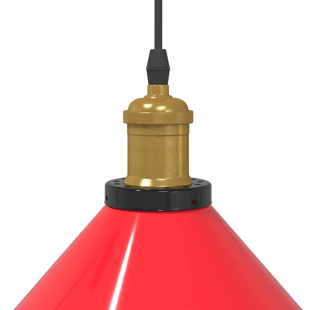 pendellampe højdejusterbar E27 Ø 22 cm metal glans rød