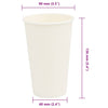 kaffekopper af papir 1000 stk. 16oz 400ml hvid
