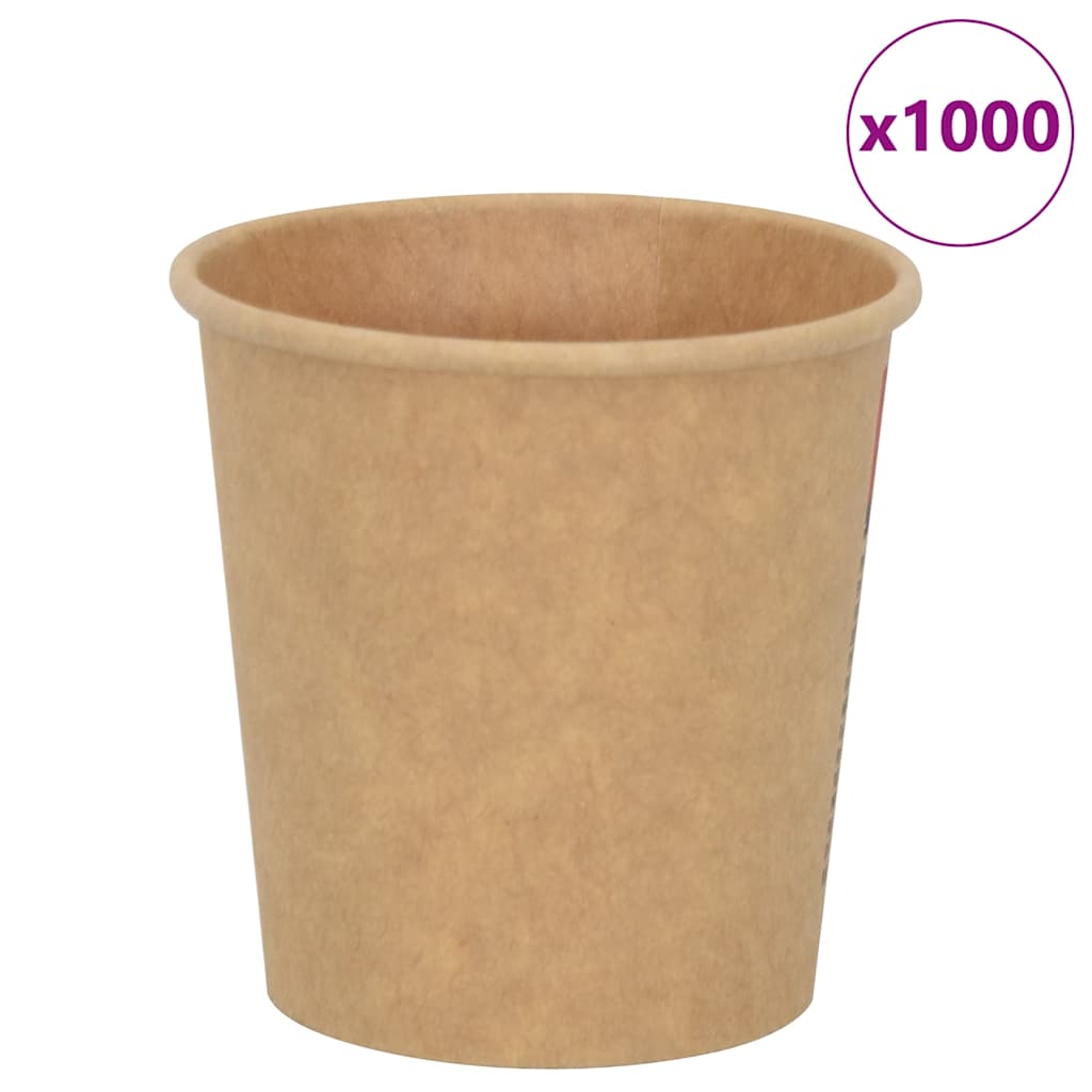 kaffekopper af papir 1000 stk. 4oz 100ml brun
